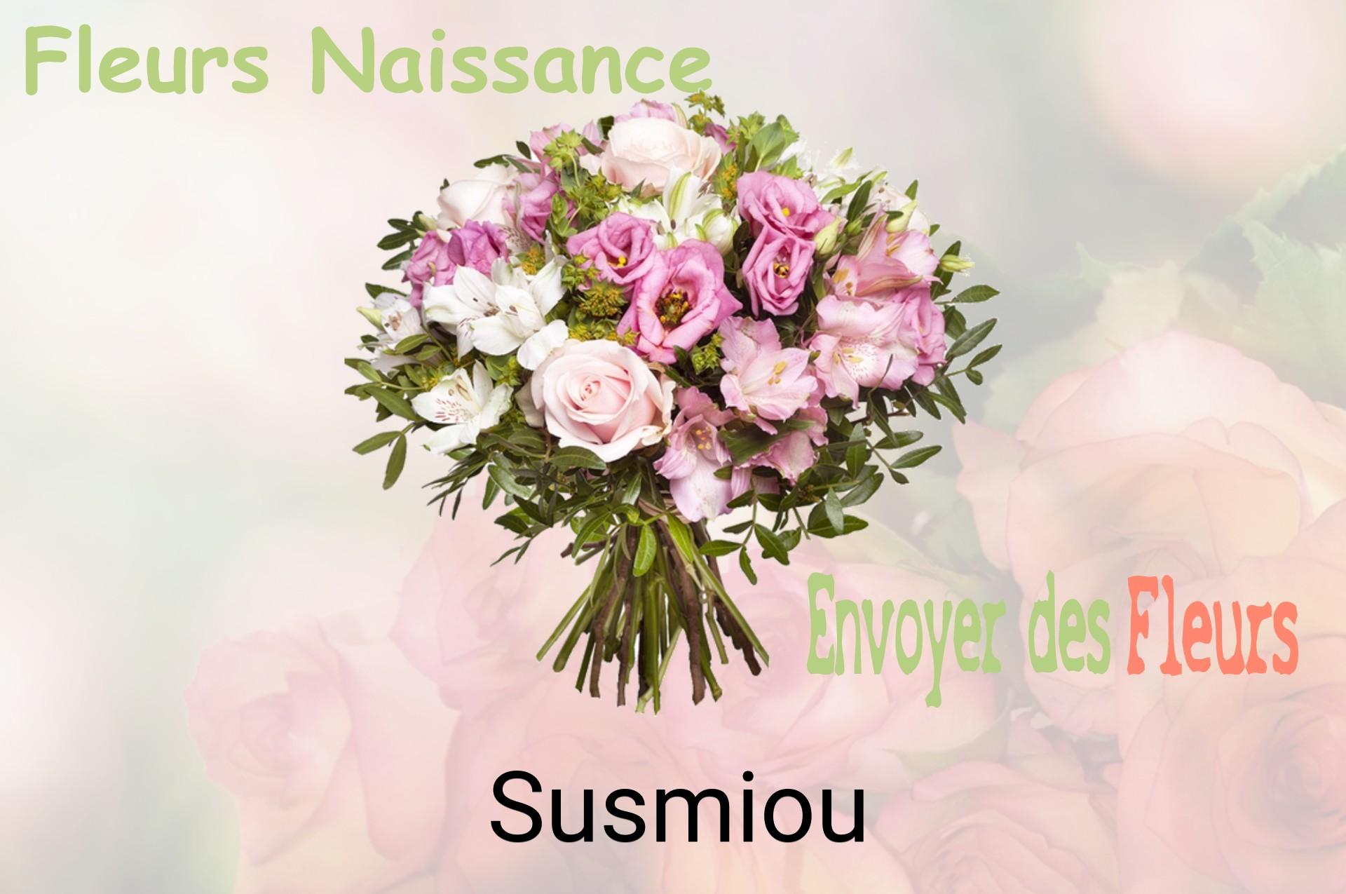 Bouquet de fleurs de naissance livré à Susmiou